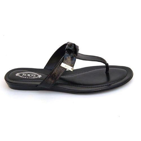 Black 36 EUR - 6 US (241mm) Tods ladies flat sandal XXW0II0A120ATSB999