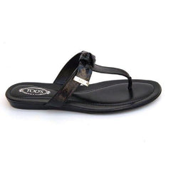 Black 36 EUR - 6 US (241mm) Tods ladies flat sandal XXW0II0A120ATSB999