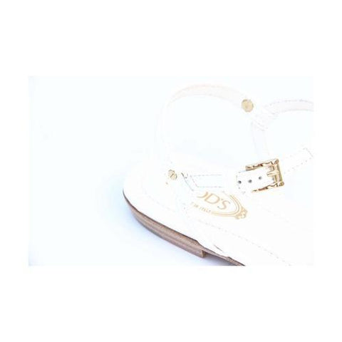 White 36 EUR - 6 US (241mm) Tods ladies flat sandal XXW0MD0C270OW0B001