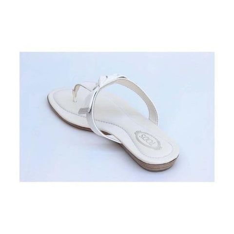White 36.5 EUR - 6.5 US (244mm) Tods ladies flat sandal XXW0II0A120ATSB001