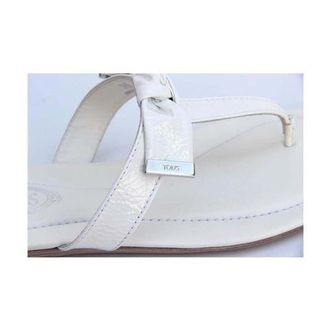 White 36.5 EUR - 6.5 US (244mm) Tods ladies flat sandal XXW0II0A120ATSB001