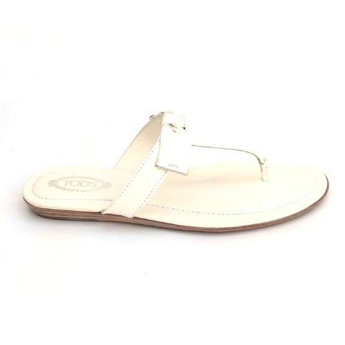 White 36.5 EUR - 6.5 US (244mm) Tods ladies flat sandal XXW0II0A120ATSB001