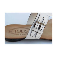 White 36 EUR - 6 US (241mm) Tods ladies flat sandal XXW0KU0A170BR0B001