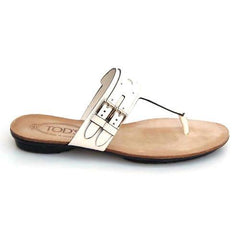 White 36 EUR - 6 US (241mm) Tods ladies flat sandal XXW0KU0A170BR0B001
