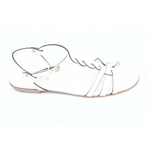 White 36.5 EUR - 6.5 US (244mm) Tods ladies flat sandal XXW0MD0A060297B001