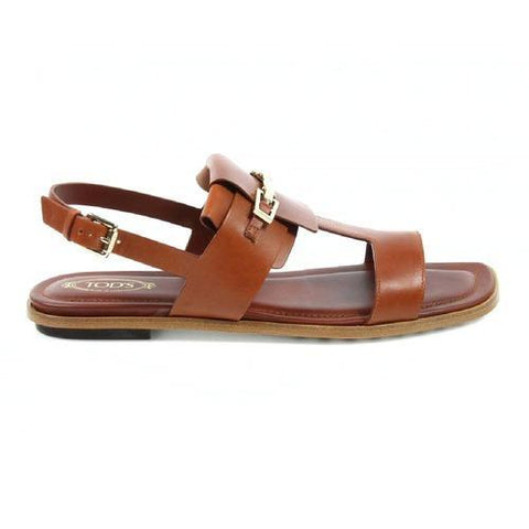 Brown 39 EUR - 8 US (260mm) Tods ladies flat sandal XXW0TK0M270D90S007