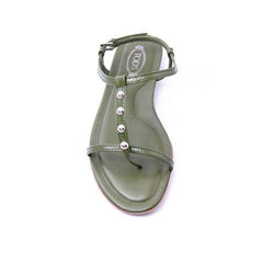 Green 36.5 EUR - 6.5 US (244mm) Tods ladies flat sandal XXW0II05650ATSV203