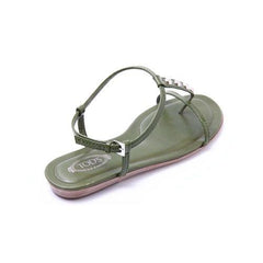 Green 36.5 EUR - 6.5 US (244mm) Tods ladies flat sandal XXW0II05650ATSV203