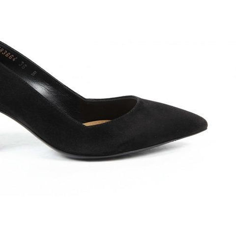 Black 36 EUR - 6 US Ralph Lauren Womens Pump INES CALFSUEDE BLACK