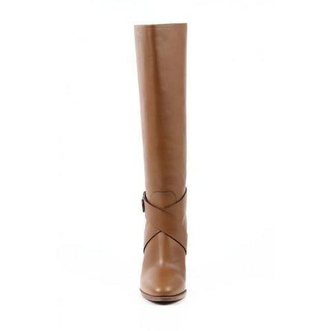 Brown 39 EUR - 9 US Ralph Lauren Womens High Boot MEARA SPORT CALF RL GOLD