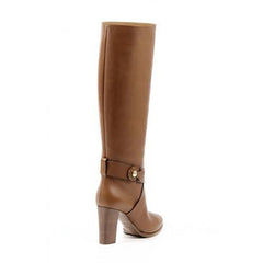 Brown 39 EUR - 9 US Ralph Lauren Womens High Boot MEARA SPORT CALF RL GOLD