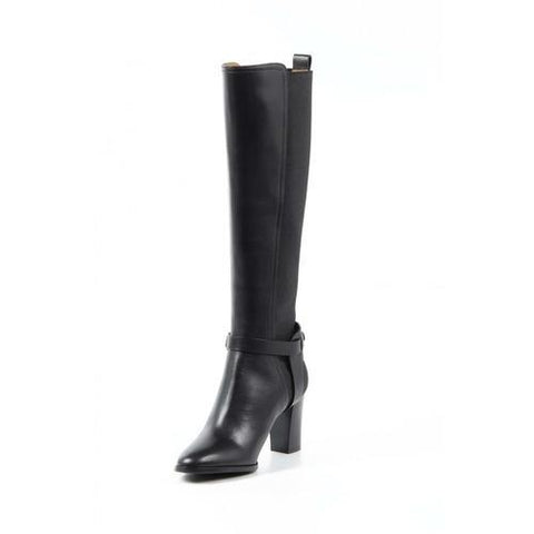 Black 37.5 EUR - 7.5 US Ralph Lauren Womens High Boot MELA SPORT CALF BLACK