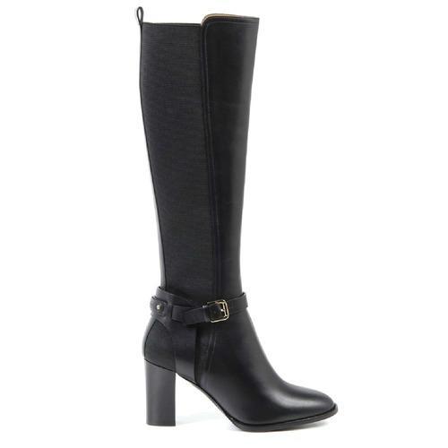 Black 37.5 EUR - 7.5 US Ralph Lauren Womens High Boot MELA SPORT CALF BLACK