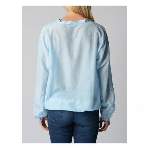 Light Blue M Fred Perry Womens Blouse 31202501 7045