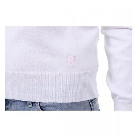 White M Fred Perry Womens Sweater 31412120 9100