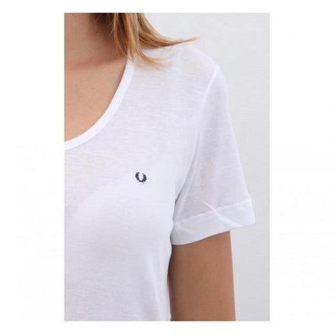 White S Fred Perry Womens T-Shirt 31042066 9100
