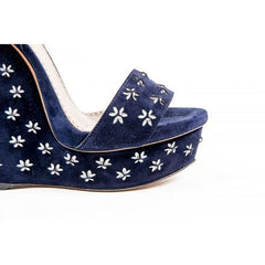 Blue 39.5 EUR - 9.5 US Alaia Womens Ankle Strap Wedge Sandal 6E3X842CC06 C551