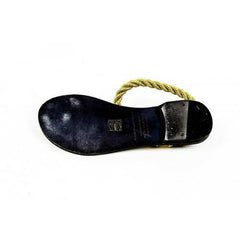 Multicolor 38 EUR - 8 US Álvaro González Womens Flat Sandal ANGELA METALLIC ROPE BLACK GOLD