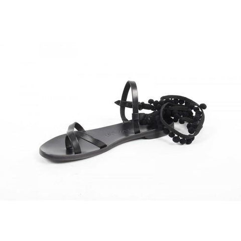 Black 41 EUR - 11 US Álvaro González Womens Flat Sandal ANNA BLACK BLACK