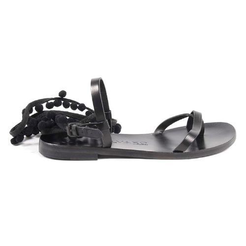 Black 41 EUR - 11 US Álvaro González Womens Flat Sandal ANNA BLACK BLACK