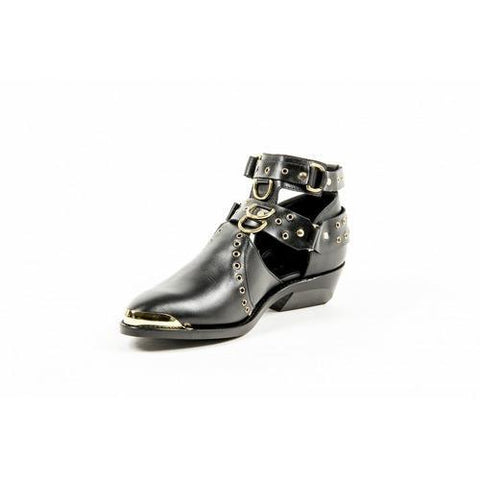 Black 41 EUR - 11 US Balmain Paris Womens Ankle Boot S6C BH 350206M WEST 176