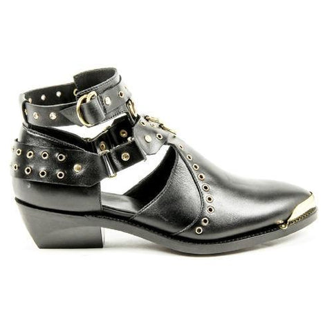 Black 41 EUR - 11 US Balmain Paris Womens Ankle Boot S6C BH 350206M WEST 176