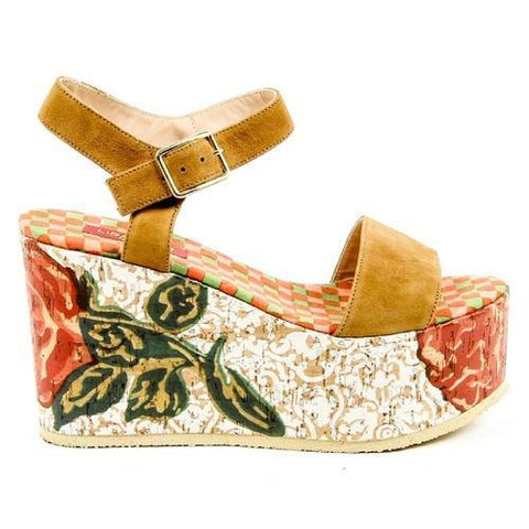 Multicolor 40 EUR - 10 US Lisa Corti Womens Ankle Strap Wedge Sandal W LISA SUEDE CUOIO