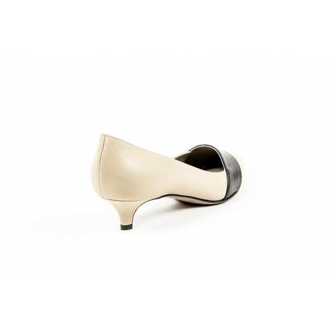 Beige 39 EUR - 9 US Kiton Womens Pump Open Side D39809 VIP 2199 BEIGE NERO