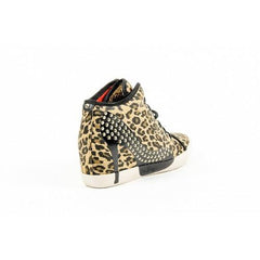 Leopardato 38 EUR - 8 US Olo Womens High Sneaker 28C12 28 ADRIANA CANVAS GOLD PRINTING STUDS