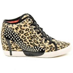 Leopardato 38 EUR - 8 US Olo Womens High Sneaker 28C12 28 ADRIANA CANVAS GOLD PRINTING STUDS