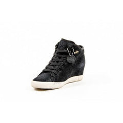 Black 39 EUR - 9 US Olo Womens High Sneaker 04N10 04 DOLLY LEATHER BLACK PRINTING STRASS