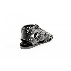 Black 37 EUR - 7 US Parrice Womens Lace Up Sandal PS15S2 BLACK