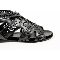 Black 40 EUR - 10 US Parrice Womens Lace Up Sandal PS15S2 BLACK