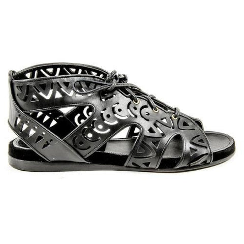Black 40 EUR - 10 US Parrice Womens Lace Up Sandal PS15S2 BLACK