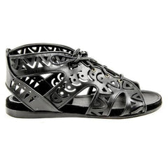 Black 40 EUR - 10 US Parrice Womens Lace Up Sandal PS15S2 BLACK