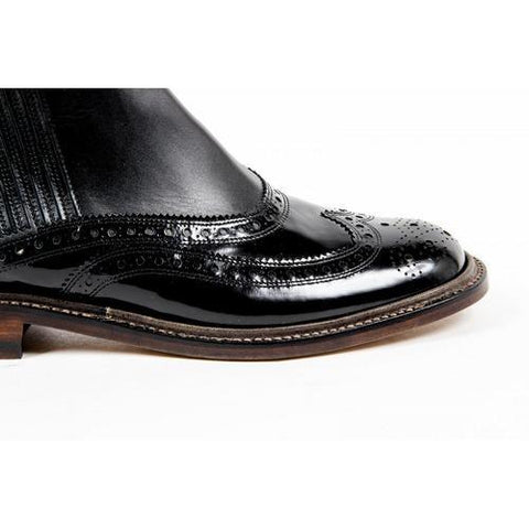 Black 38.5 EUR - 8.5 US Robert Clergerie Paris Womens Brogue Ankle Boot EGIM JAZZ JAZZ V LISSE NOIR EL NOIR