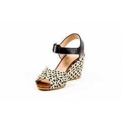 Multicolor 38.5 EUR - 8.5 US Robert Clergerie Paris Womens Ankle Strap Wedge Sandal DIZON PAILLE NAT VEG NOIR DBL PDR BC