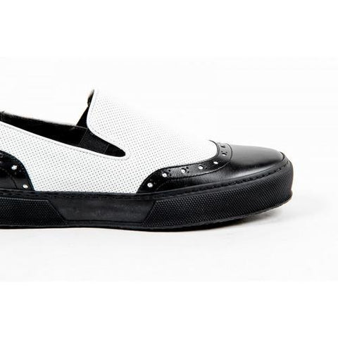 Multicolor 36.5 EUR - 6.5 US Robert Clergerie Paris Womens Slip On Sneaker TILO02 V LISSE NOIR V L PERFO BLANCO