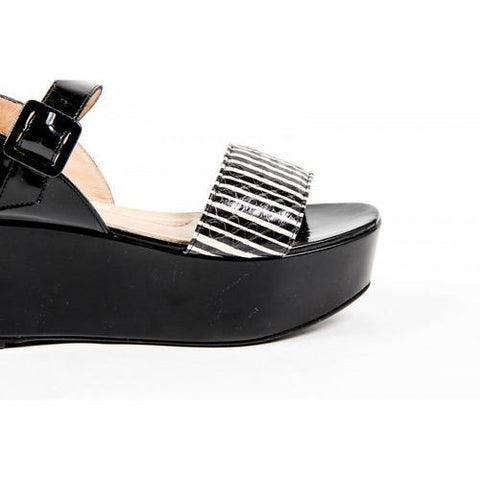 Multicolor 40 EUR - 10 US Robert Clergerie Paris Womens Flatform Sandal FRAKS RAY JAZZ NOIR DBL PDR