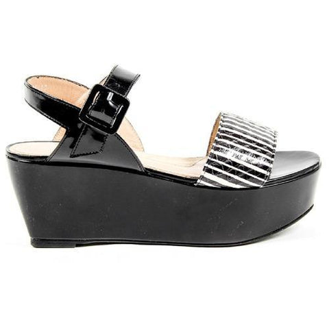 Multicolor 40.5 EUR - 10.5 US Robert Clergerie Paris Womens Flatform Sandal FRAKS RAY JAZZ NOIR DBL PDR