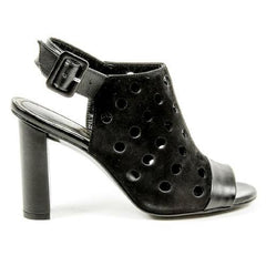 Black 36.5 EUR - 6.5 US Robert Clergerie Paris Womens Ankle Strap Sandal LIORO V L CHEV VEL NOIR DBL NOIRE BC