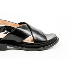 Black 40 EUR - 10 US Robert Clergerie Paris Womens Cross Over Sandal CALIENTE AGNEAU NOIR DBL PDR BCL AGN NO