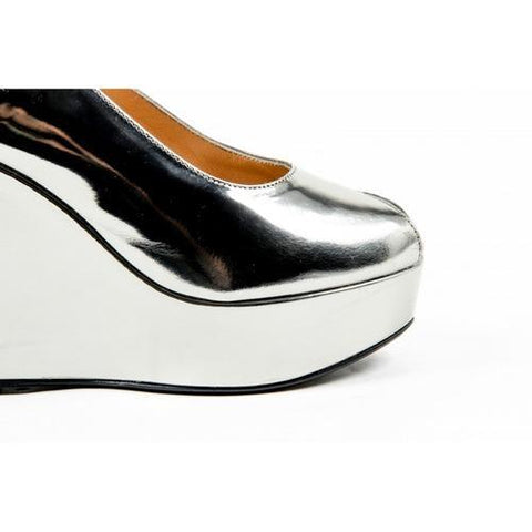 Silver 40 EUR - 10 US Robert Clergerie Paris Womens Slingback Wedge Sandal BUSTYMA NEWLAM GRIS DBL PDR