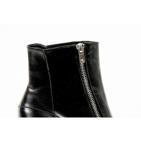 Black 37 EUR - 7 US Robert Clergerie Paris Womens Wedge Ankle Boot SENCIO VEAU LISSE NOIR DBL POUDRE