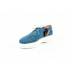 Blue 41.5 EUR - 11.5 US Robert Clergerie Paris Womens Sneaker POCO PAILLE BLEU DBL POUDRE