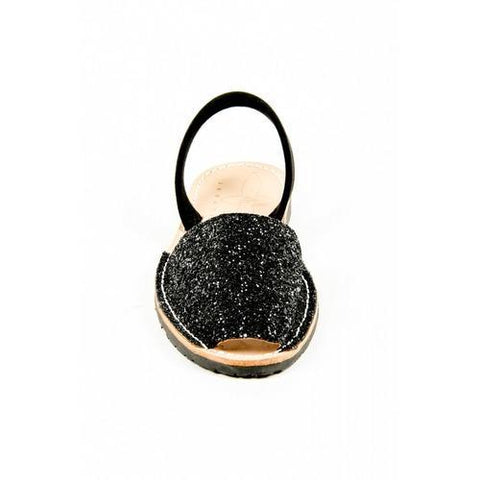 Black  Del Rio London Womens Flat Sandal IBIZA GLITTER 14SS11302