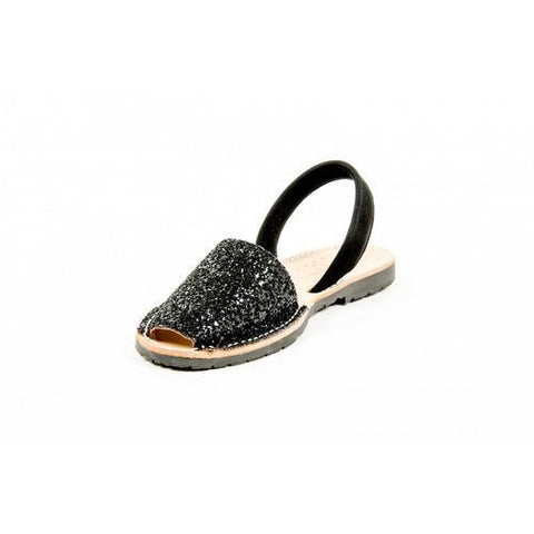 Black  Del Rio London Womens Flat Sandal IBIZA GLITTER 14SS11302