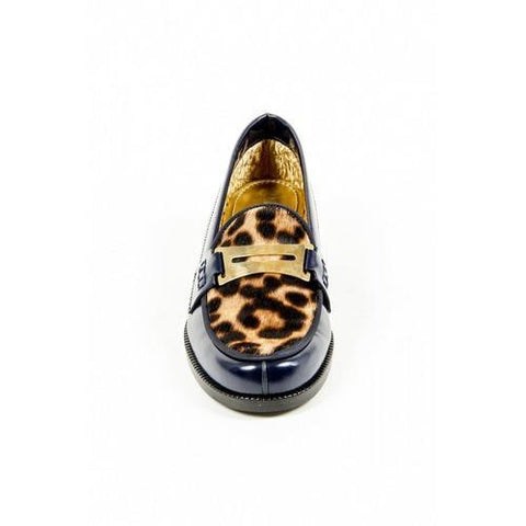 Multicolor 37 EUR - 7 US Avec Modration Womens Loafer FRIDA BLUE LEOPARD