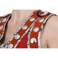 Red 40 EUR - 4 US Roberto Cavalli Womens Waistcoat CQP600 PC119 D5412