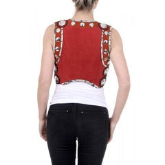 Red 40 EUR - 4 US Roberto Cavalli Womens Waistcoat CQP600 PC119 D5412